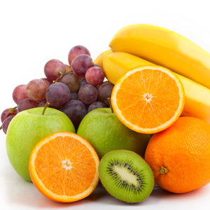 Grapes, Apple, Kiwis, Oranges & Bananas